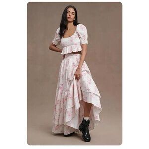 Maison Amory Floral Tiered High-Low Ballgown Skirt | and Top.. Anthropologie